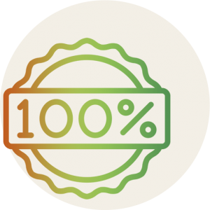 100% badge icon.